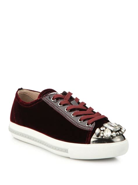 miu miu sneakers with crystals|miu mi u shoes.